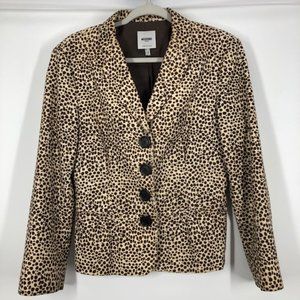 Moschino Jeans Animal Print Velvet Blazer. Size 12